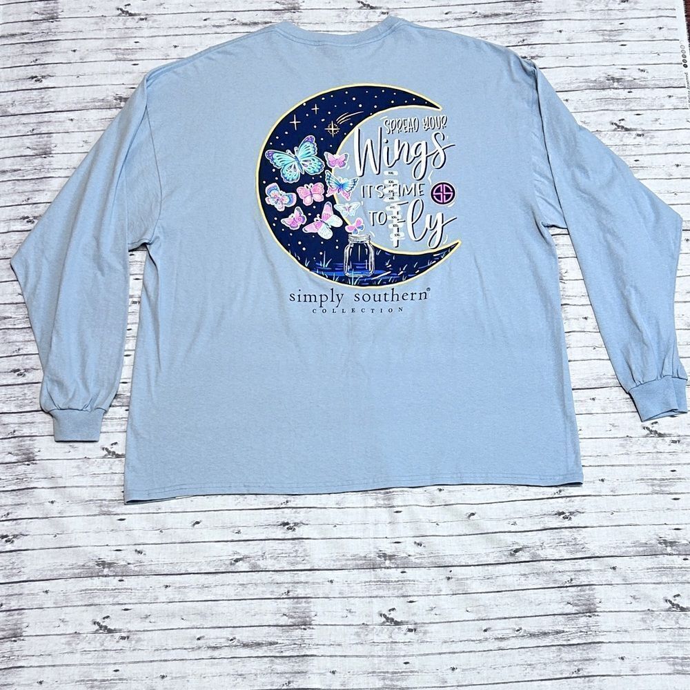 Simply Southern “Spread Your Wings It’s Time to Fly” Long Sleeve Tee - Picture 2 of 10